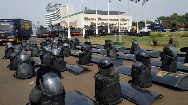 Pengamanan gedung DPR MPR RI. (Foto: Suara.com/Fakhri Fuadi)