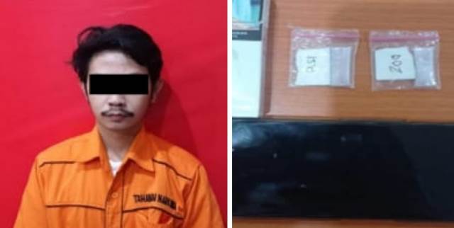 Tersangka sabu di Desa Bincau Kecamatan Martapura Kabupaten Banjar. (Foto: Polres Banjar)