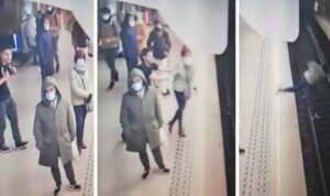 Seorang Wanita Nyaris Tewas Didorong ke Rel Metro