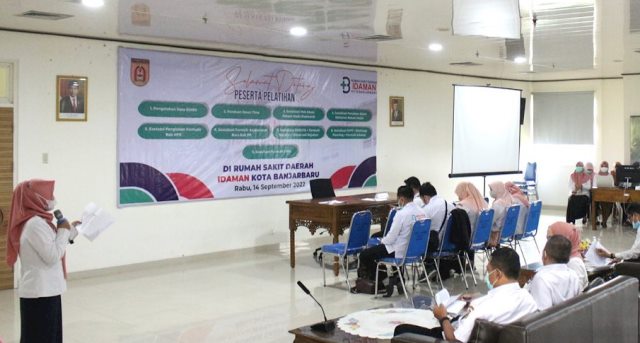 Pelaksanaan pelatihan implementasi SIMRS dan rekam medis di RSD Idaman Kota Banjarbaru, Rabu (14/9/2022). (Foto: Humas RSD Idaman Kota Banjarbaru)