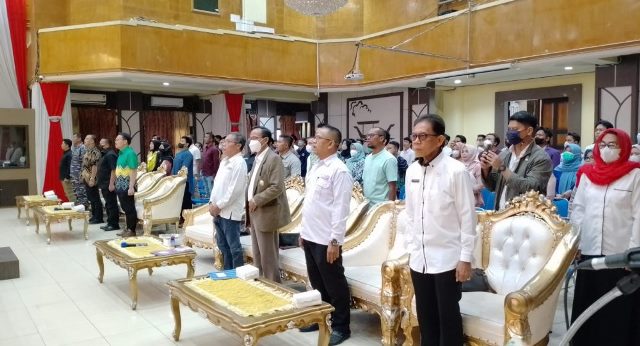 Kegiatan Serikat Media Siber Indonesia (SMSI) Kalsel pada Sabtu (03/09/2022) di aula Kayuh Baimbai Pemko Banjarmasin. (Foto: Adpim Setdaprov Kalsel)