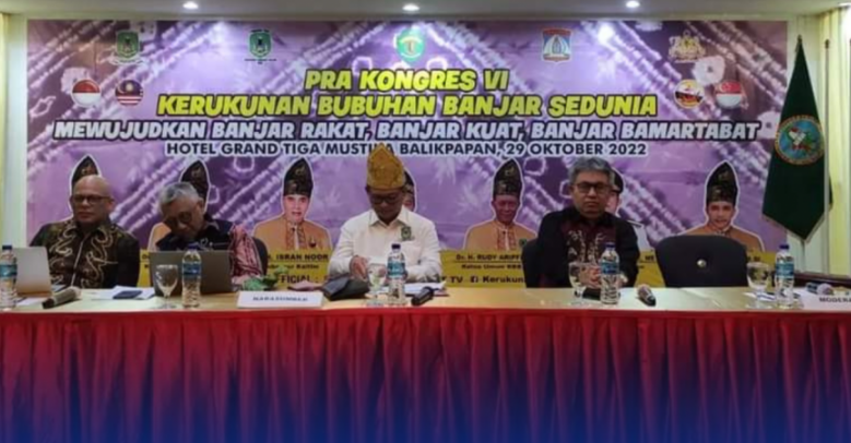 Pra Kongres Ke - VI Kerukunan Bubuhan Banjar Sedunia dilaksanakan di Hotel Grand Tiga Mustika Balikpapan, Sabtu (29/10/2022). (Foto: @pw_kbbkt)