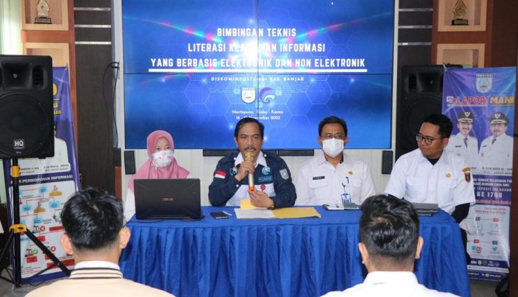 Bimbingan Teknis (Bimtek) Literasi Keamanan Informasi yang berbasis elektronik dan non elektronik, di Aula Cakrawala DKISP, Rabu (16/11/2022) pagi. (Foto: DKISP Kabupaten Banjar)