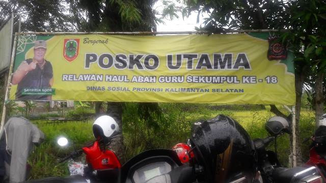 Posko utama relawan haul ke 18 Guru Sekumpul, Rabu (25/1/2023) di Martapura Timur. (Foto: Katajari.com)