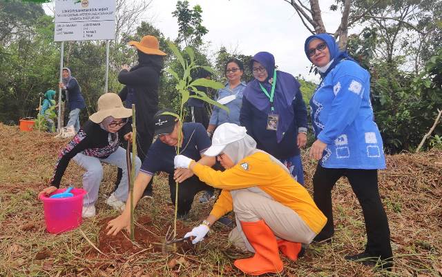Dishut Kalsel fasilitasi IKA Fahutan ULM Bakti Alumni aksi tanam 2000 batang pohon di Tahura Sultan Adam Mandingan, Jumat (10/2/2023). (Foto: Dishut Kalsel/Katajari.com)