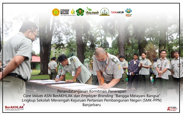 SMK PP Negeri Banjarbaru mendukung Core Values BerAKHLAK. (Foto: Tim Ekspos SMK PP Negeri Banjarbaru)
