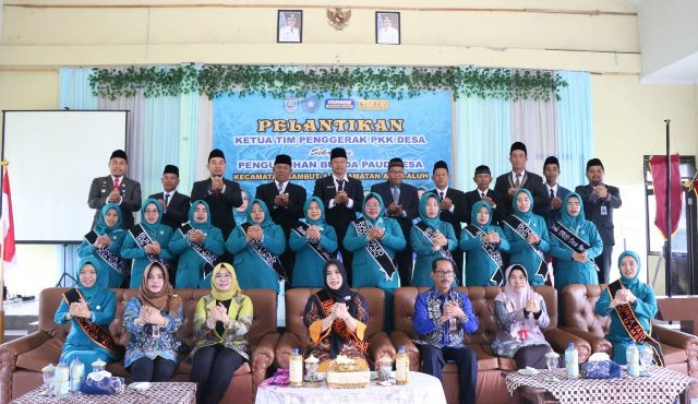 Pelantikan Ketua TP PKK tingkat desa sekaligus Pengukuhan bunda PAUD desa se Kecamatan Gambut dan Aluh Aluh, di Aula Gedung Pemuda Gambut, Kamis (23/02/2023) pagi. (Foto: Kominfo Kabupaten Banjar/Katajari.com)