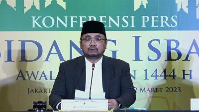 Hasil sidang isbat 1 syawal 1444 Hijriah. (Foto: Dok. Youtube Kemenag)