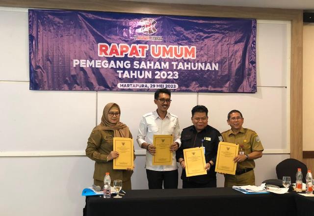 PT Baramarta (Perseroda) mengadakan Rapat Umum Pemegang Saham (RUPS), Senin (29/5/2023) di Grand Dafam Q Hotel Kota Banjarbaru. (Foto: PT Baramarta/Katajari.com)