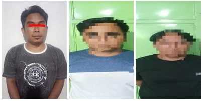 Tiga pelaku pengeroyokan di Jalan Gubernur Syarkawi Kecamatan Sungai Tabuk. (Foto: Humas Polres Banjar/Katajari.com)