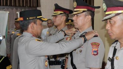 Enam Perwira Serah Terima Jabatan di Lingkungan Polres Banjar