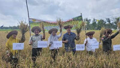 SMK PP Negeri Banjarbaru turut bergerak melakukan pengawalan dan pendampingan kegiatan Sekolah Lapang (SL)-Genta Organik di Kalimantan Timur. (Foto: Tim Ekspos SMK PP Negeri Banjarbaru/Katajari.com)