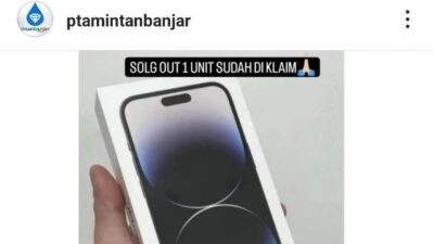 Peretasan yang ditengarai dilakukan oleh hacker menimpa akun Instagram PT Air Minum Intan Banjar (Perseroda). (Foto: PT Air Minum Intan Banjar/Koranbanjar.net)