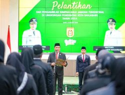 Wali Kota Aditya Mufti Ariffin Melantik 48 Pejabat Fungsional