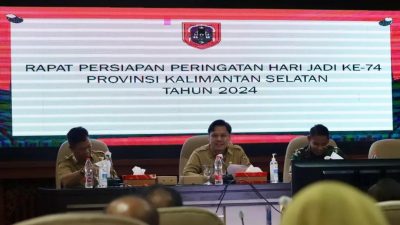 Rapat Persiapan Peringatan Hari Jadi Ke-74 Provinsi Kalimantan Selatan di Banjarbaru