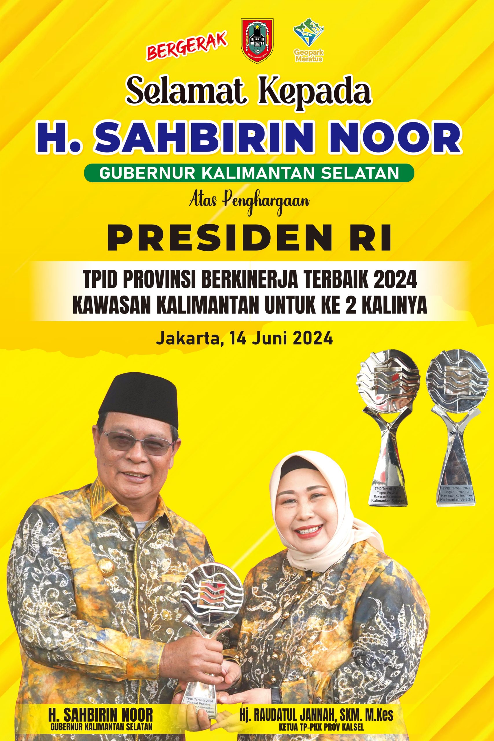 H Sahbirin Noor Penghargaan Presiden RI TPID