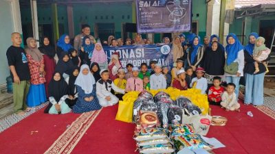 SAI AI Donasi Puluhan Anak Yatim dan Lansia di Guntung Manggis