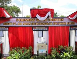 Kapolda Kalsel Resmikan Water Fountain Hibah PT Air Minum Intan Banjar di SPN Banjarbaru