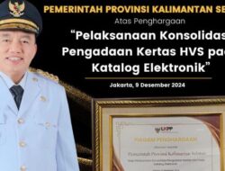 Plt Gubernur Kalimantan Selatan Meraih Penghargaan Kategori Pelaksanaan Konsolidasi Pengadaan