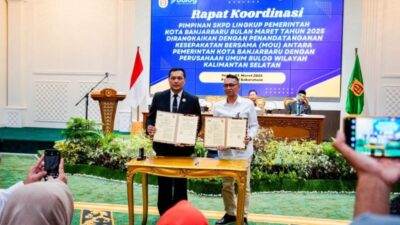 Pemko Banjarbaru dan Perum Bulog Tandatangan Kerja Sama Pengendalian Inflasi