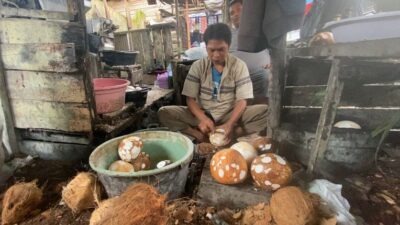 Harga Buah Kelapa di Pasar Martapura Melonjak Naik